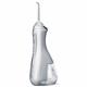 Seitenansicht – Weiße WP-580 Cordless Advanced 2.0 Munddusche, Griff und Düsenaufsatz